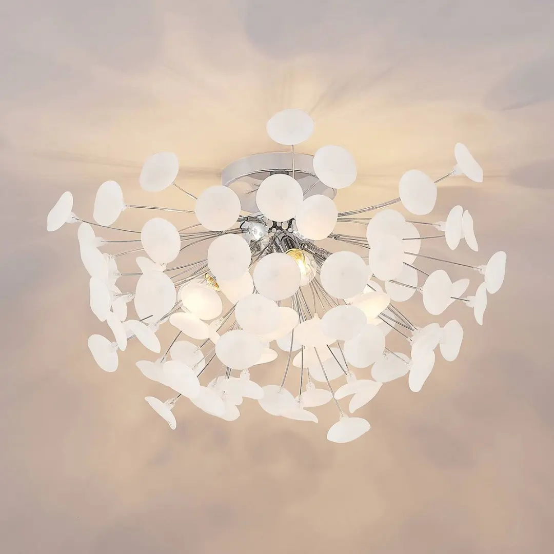 Lindby Plafondlamp 4 Lichtpunten Ø56cm - Chroom/Frost