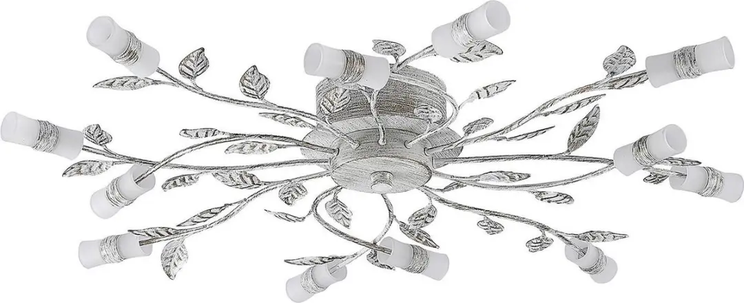 Lindby LED Plafondlamp 12-lichts 80cm - Brons/Wit