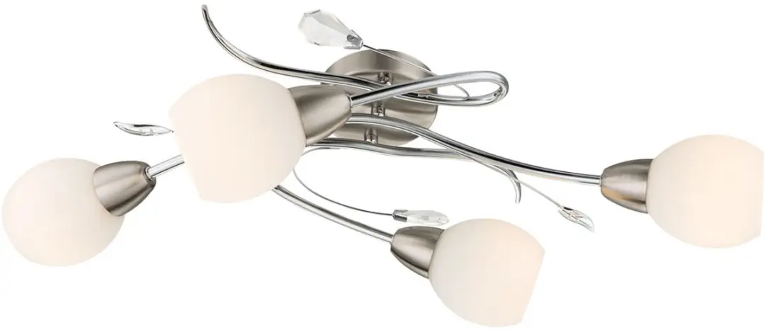 Globo Lilly Plafondlamp Nikkel - 4x E14 - Ø25cm