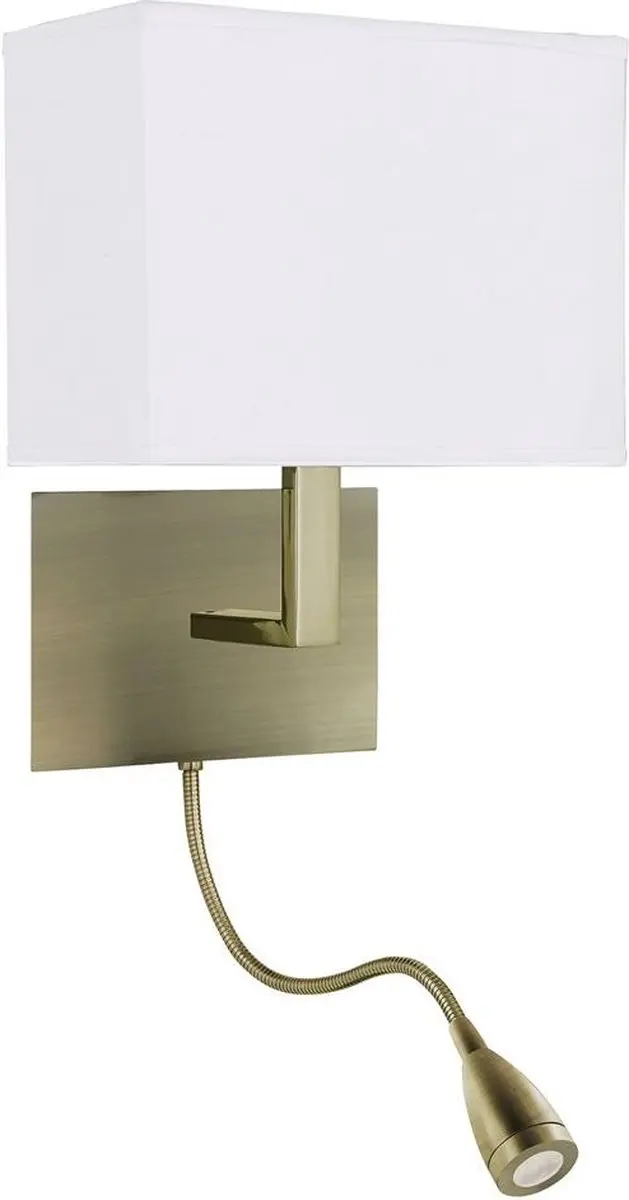 Searchlight Hotel Slaapkamer Wandlamp Goud - Wit