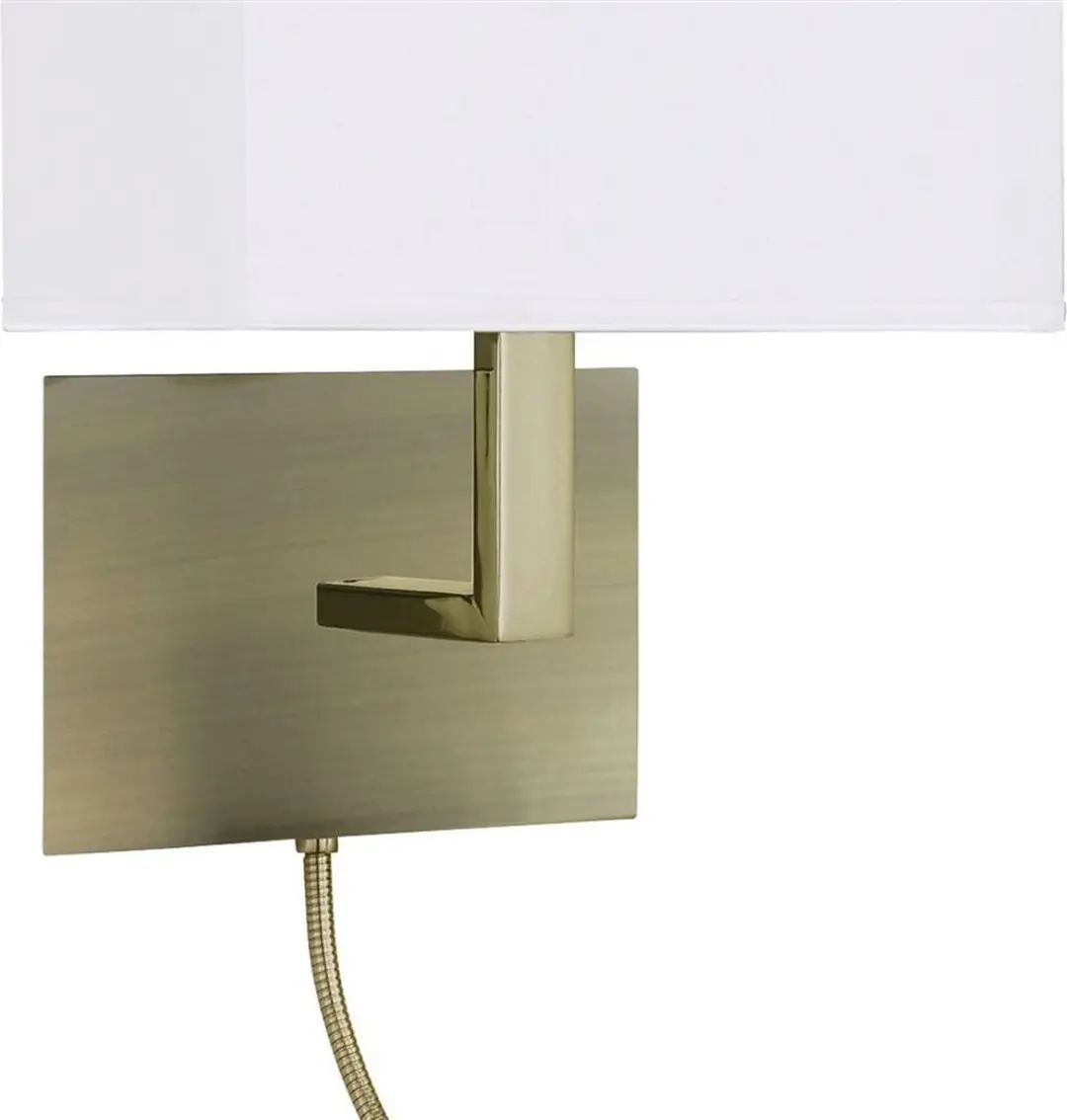 Searchlight Hotel Slaapkamer Wandlamp Goud - Wit
