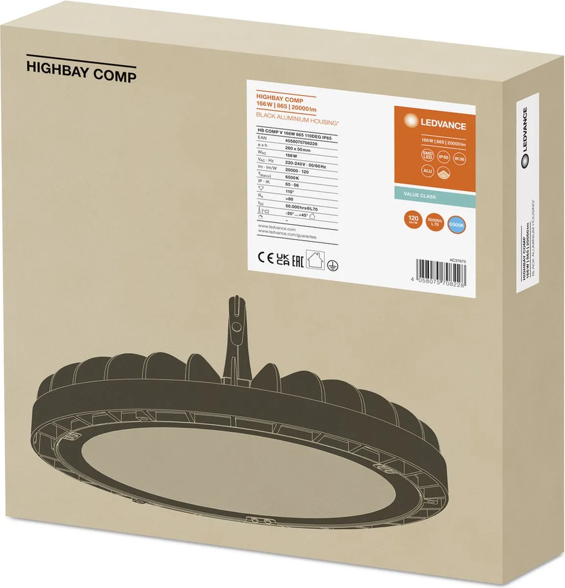 Ledvance LED High Bay Halstraler 166W 20000lm - 6500K - IP65