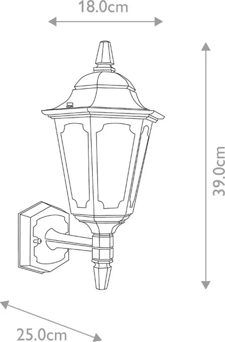 Elstead LED Wandlamp Parish Mini E27 60W - IP44 - Dimbaar - Zwart