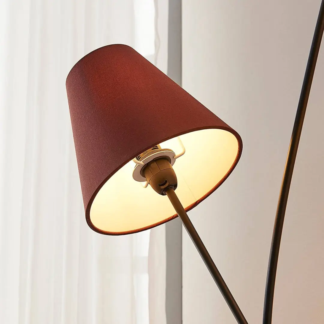 Lindby Vloerlamp 3-lichts Melis+ - 130cm - E14 - Bruin/Grijs/Crème/Zwart