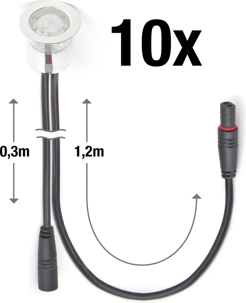 Brilliant COSA 30 Inbouwspot - 10x LED - Ø30cm - RVS