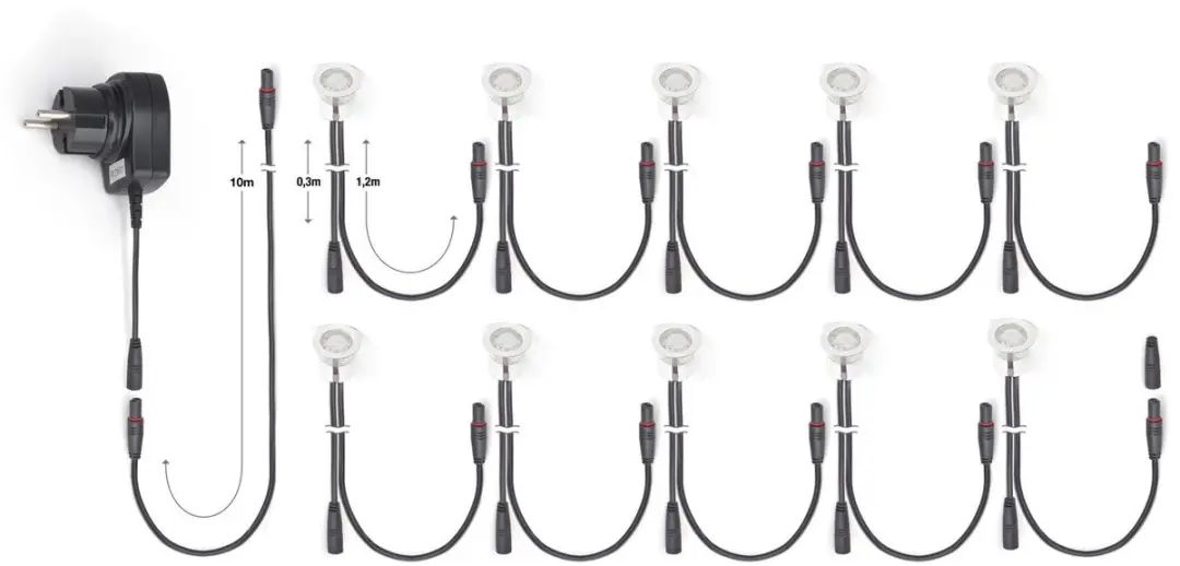 Brilliant COSA 30 Inbouwspot - 10x LED - Ø30cm - RVS