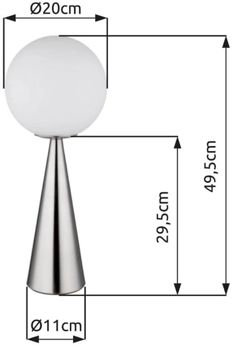 Globo PinPal Tafellamp Ø20cm Staal - E27