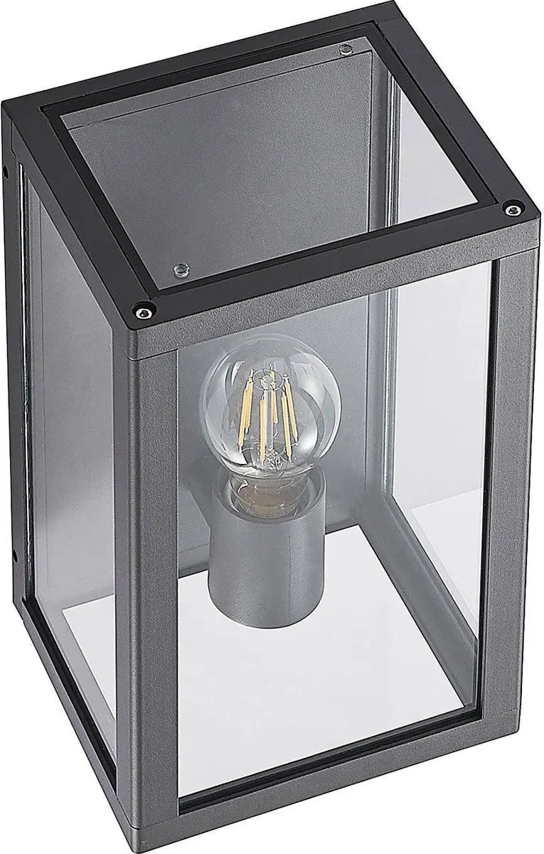 Lindby Wandlamp Buiten Aluminium Glas 1 Lichtpunt E27