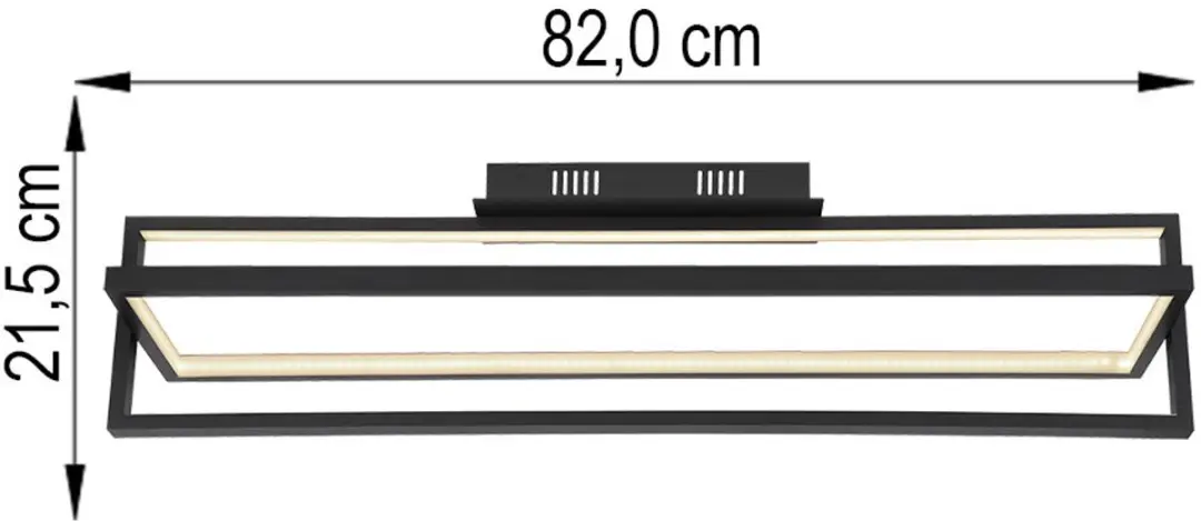 Globo Plafondlamp Woonkamer - 23W LED 880Lm - Zwart