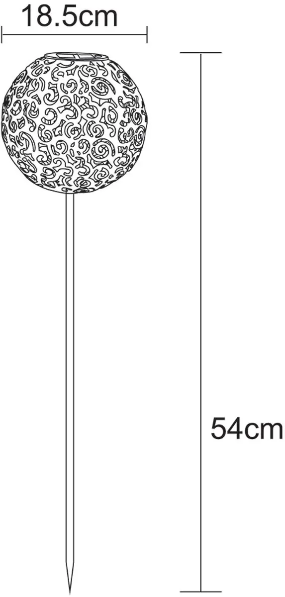 Globo Solarlamp Globe Zilver - 1x LED 3000K - Ø18,5x54cm