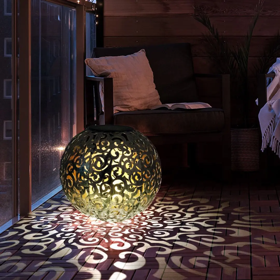 Globo Solarlamp Globe Zilver - 1x LED 3000K - Ø18,5x54cm