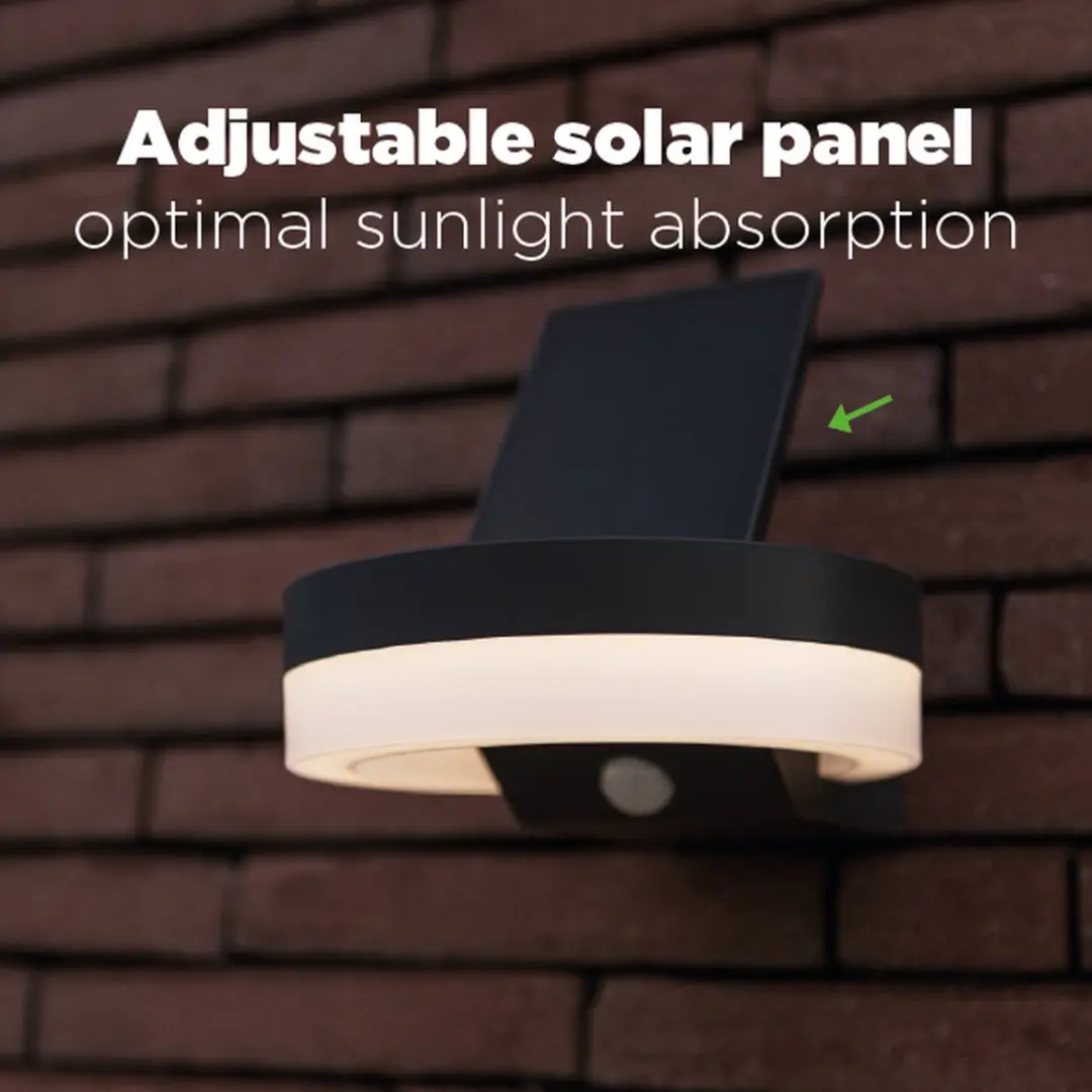 Lutec Runda LED Solar Wandlamp 1300Lm - Donkergrijs
