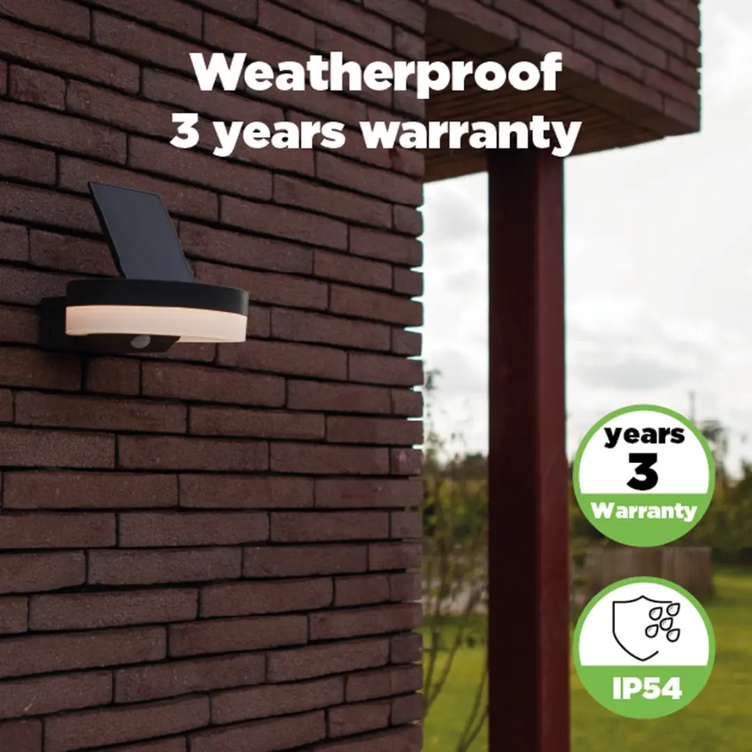 Lutec Runda LED Solar Wandlamp 1300Lm - Donkergrijs
