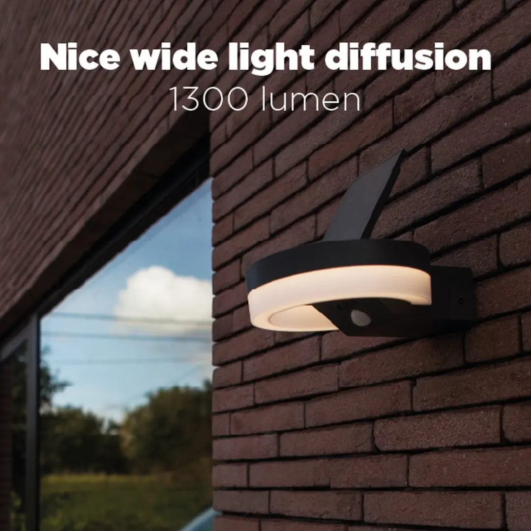 Lutec Runda LED Solar Wandlamp 1300Lm - Donkergrijs