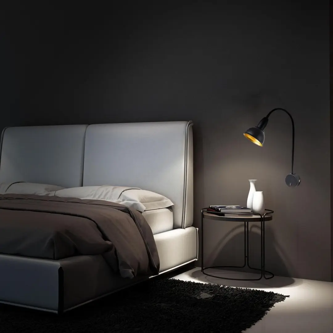 Briloner Hygge Stekkerlamp Wandlamp E14 - 25W - Zwart-goud