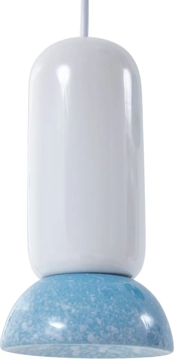 Lindby Hanglamp 3-Lichts Keramiek - GU10 - Wit/Blauw