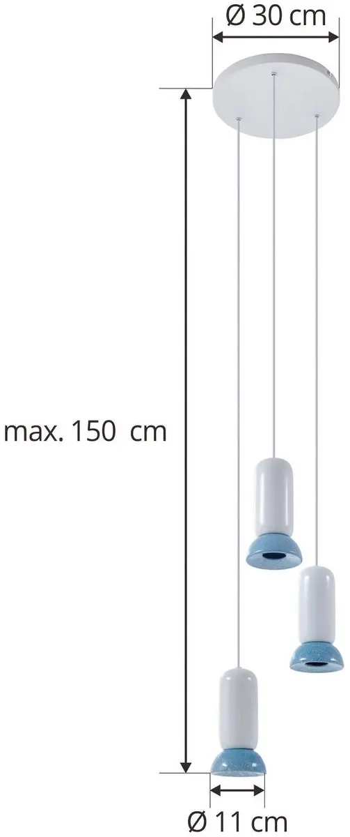 Lindby Hanglamp 3-Lichts Keramiek