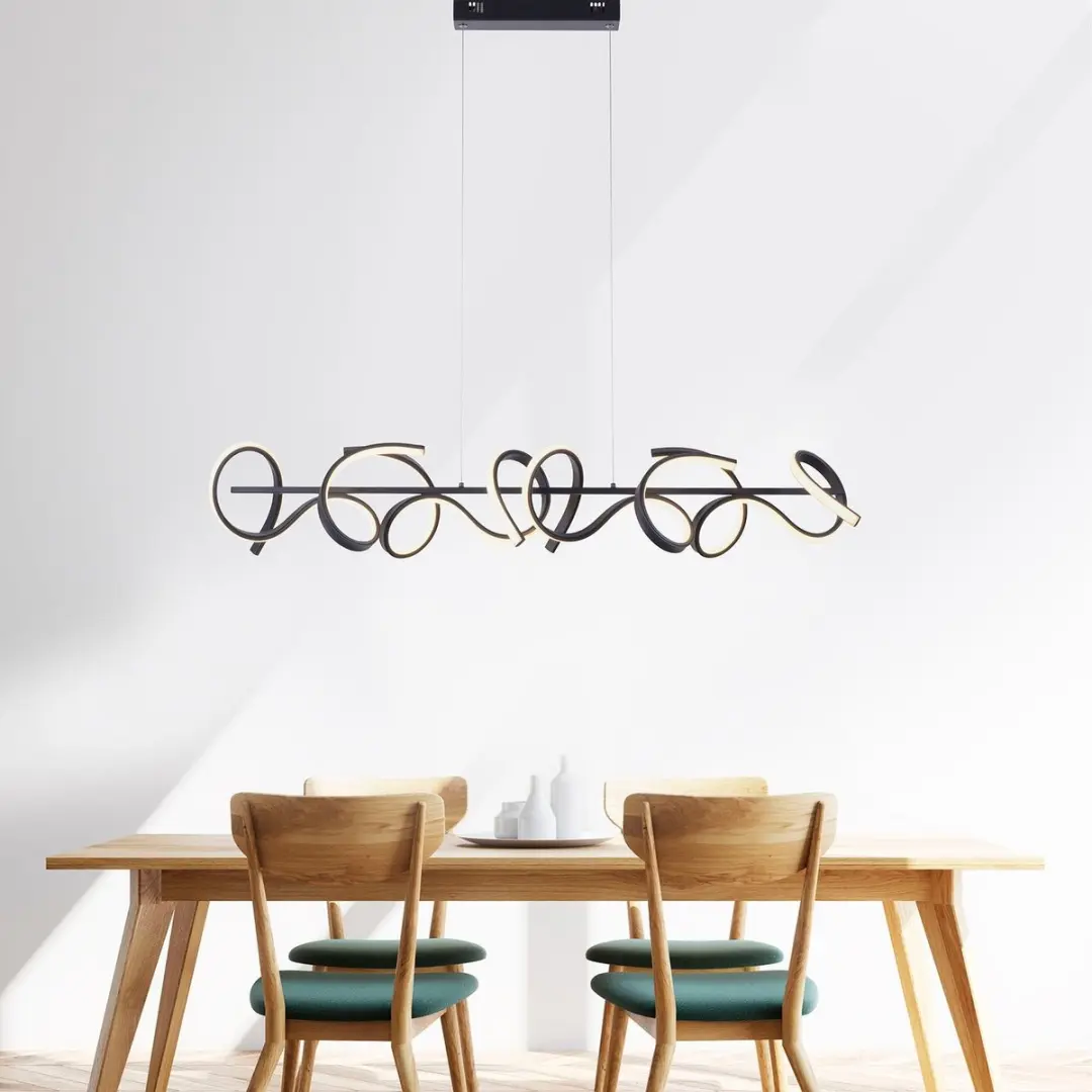 Paul Neuhaus Krisscross Design LED Hanglamp 4x - 99cm - Zwart - afbeelding 6 van 6