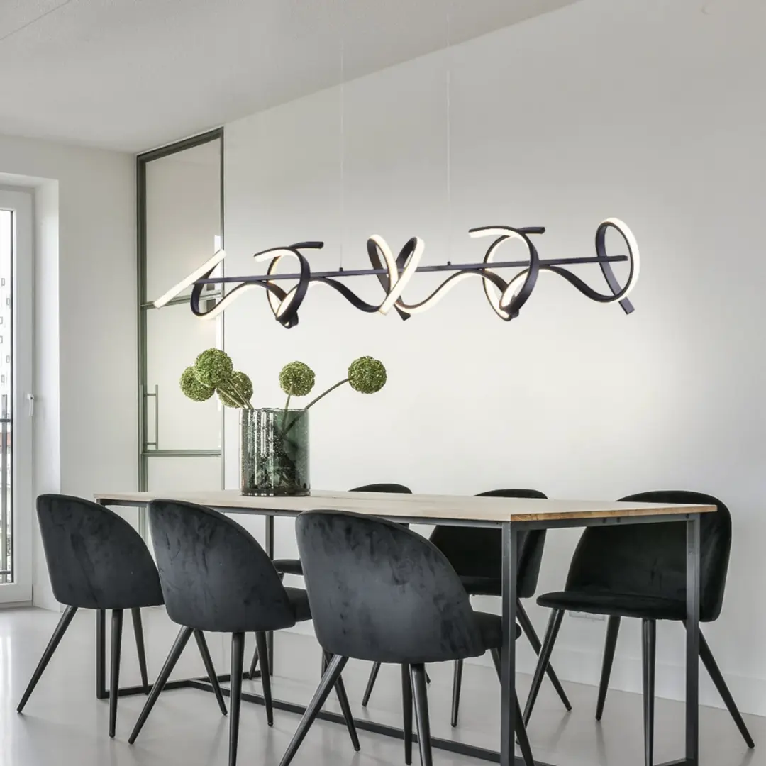 Paul Neuhaus Krisscross Design LED Hanglamp 4x - 99cm - Zwart