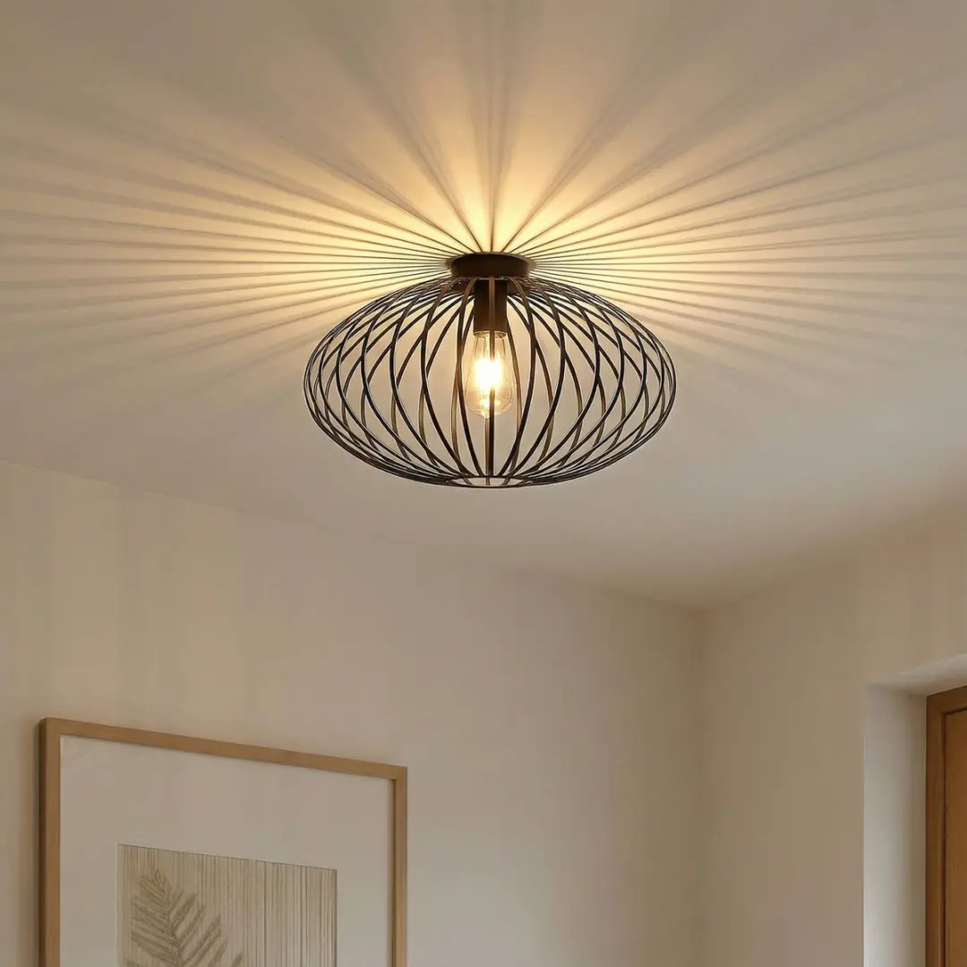 Lindby Plafondlamp 1 Licht E27 - 50cm Zwart