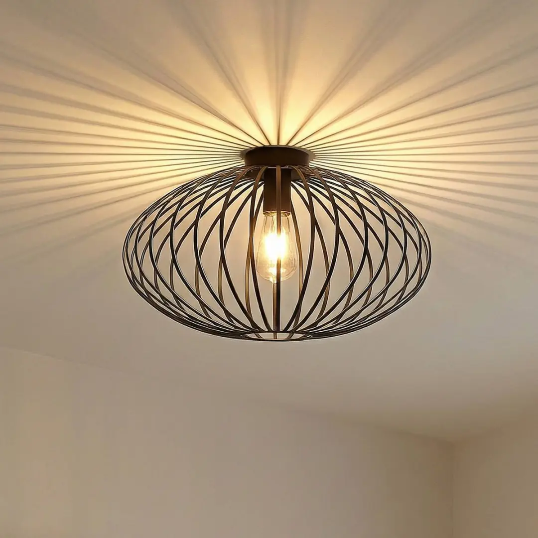 Lindby Plafondlamp 1 Licht E27 - 50cm Zwart