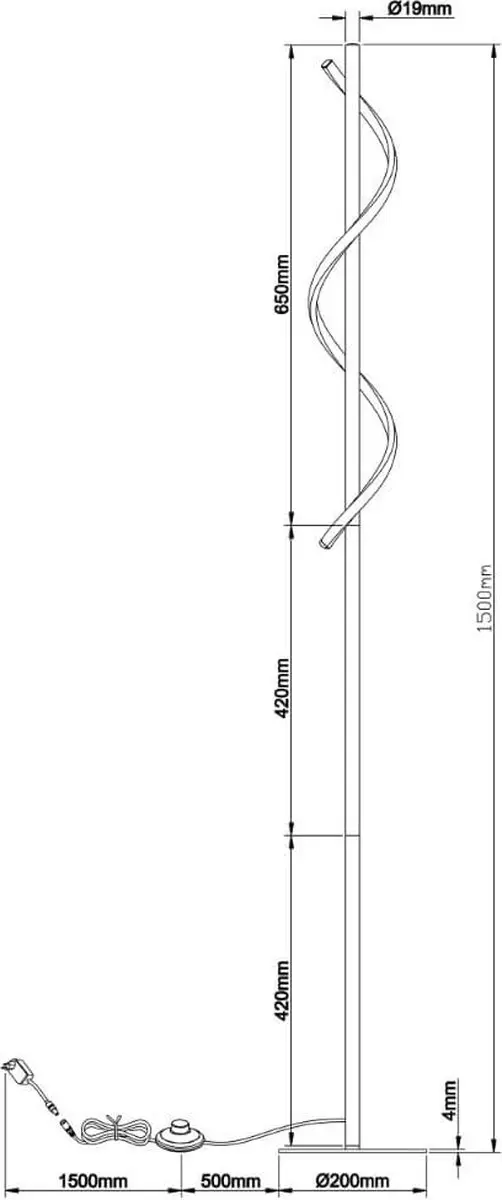 Brilliant Eunice LED-vloerlamp 16W - Zwart mat