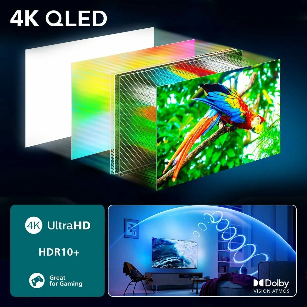 Philips The One 65PUS9010/12 65 inch QLED TV - Zwart - afbeelding 6 van 6