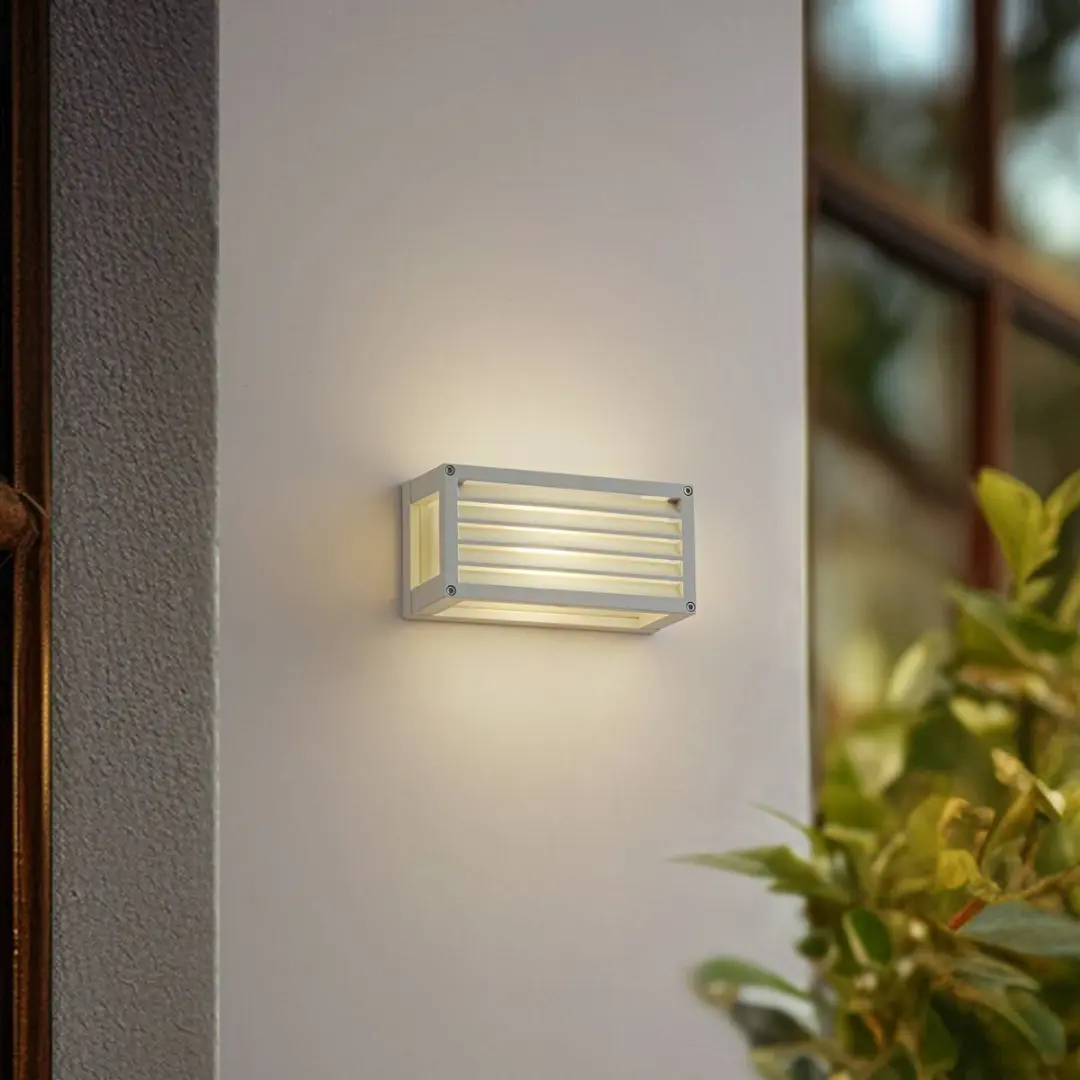 Lucande Wandlamp Buiten 1 Licht E27 - Aluminium - Wit Melkglas