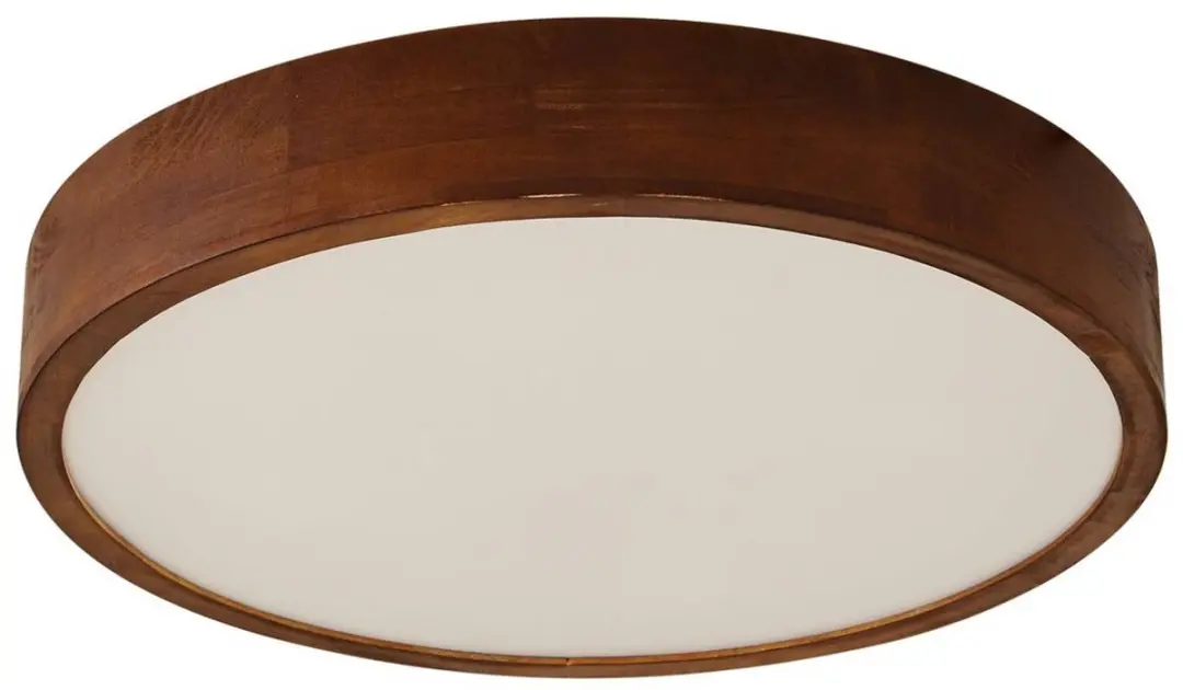 Lindby Plafondlamp Hout 4 Lichtpunten Walnoot/Wit - 50cm