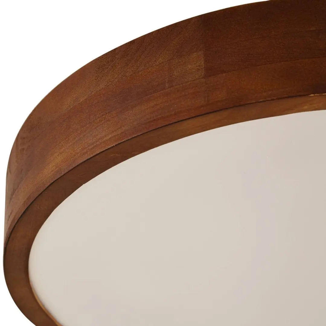 Lindby Plafondlamp Hout 4 Lichtpunten Walnoot/Wit - 50cm