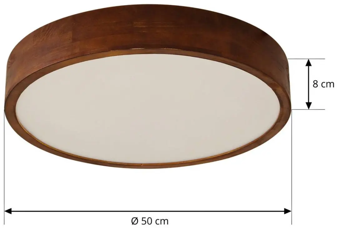 Lindby Plafondlamp Hout 4 Lichtpunten Walnoot/Wit