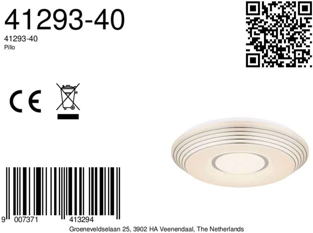 Globo Pillo Plafondlamp Ø50cm - Wit LED - afbeelding 6 van 6
