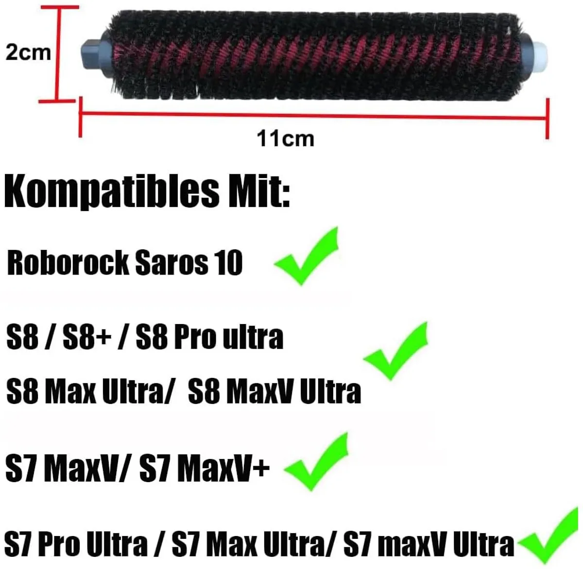 Roborock Reinigingsborstels 2 Stuks - Zwart/Rood