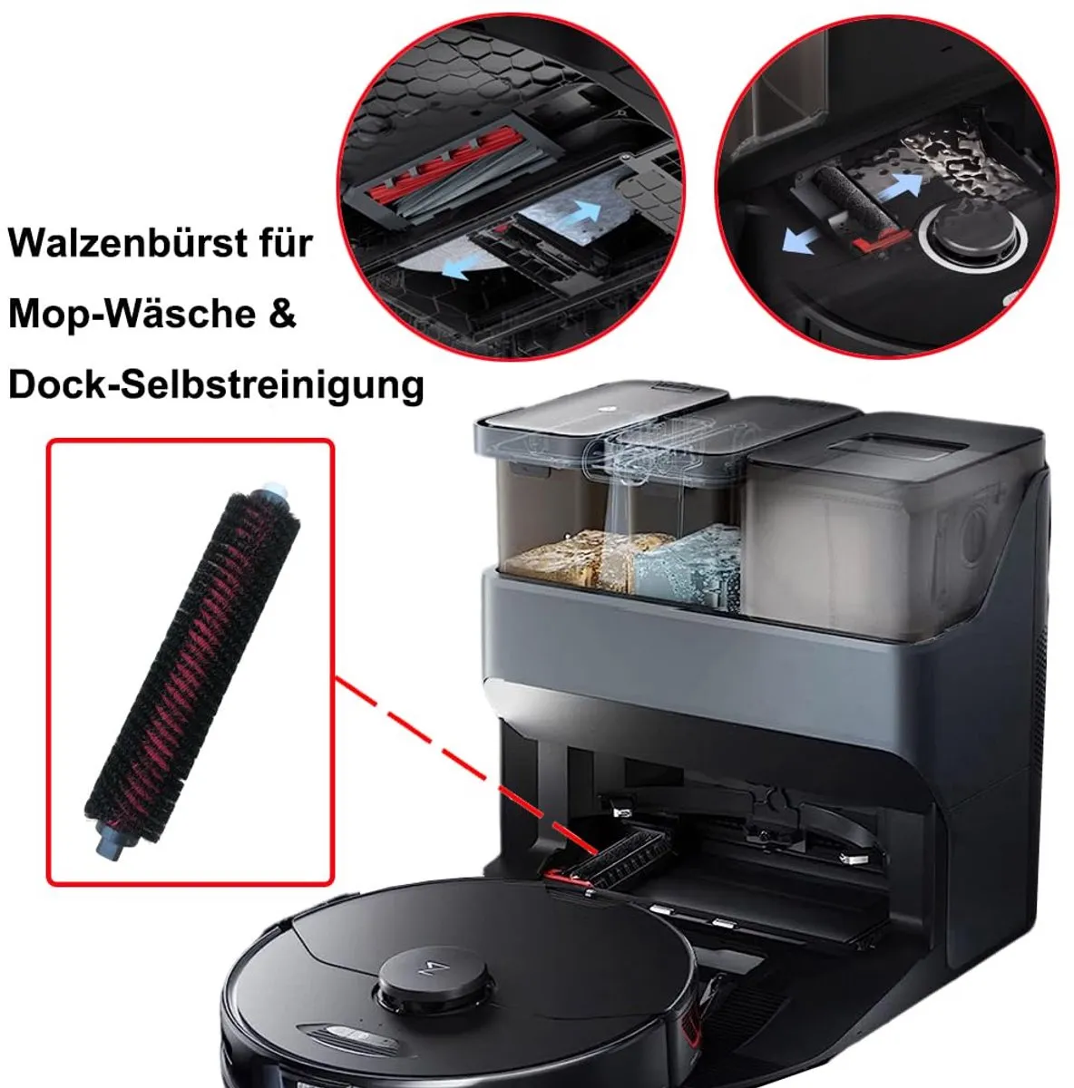 Roborock Reinigingsborstels 2 Stuks - Zwart/Rood