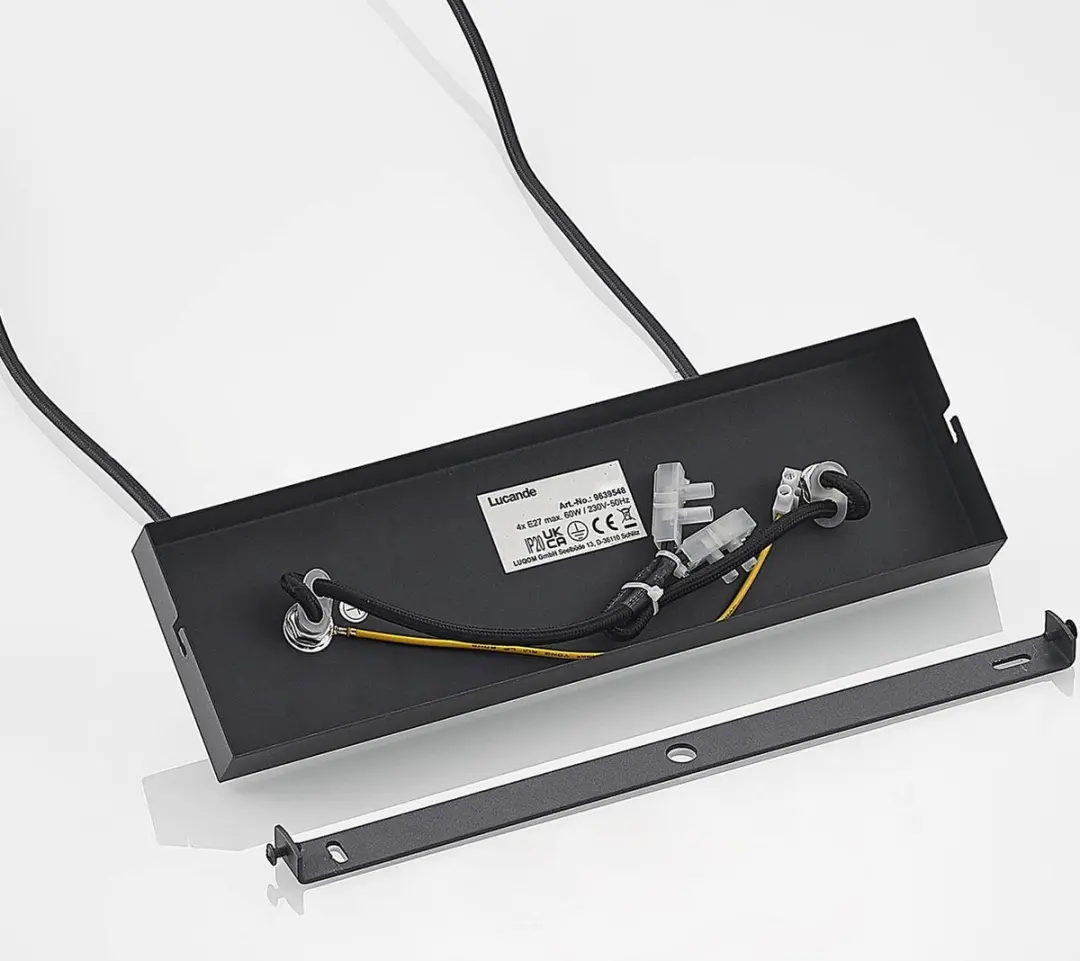 Lucande Hanglamp 4-Lichts E27 - Zwart/Goud
