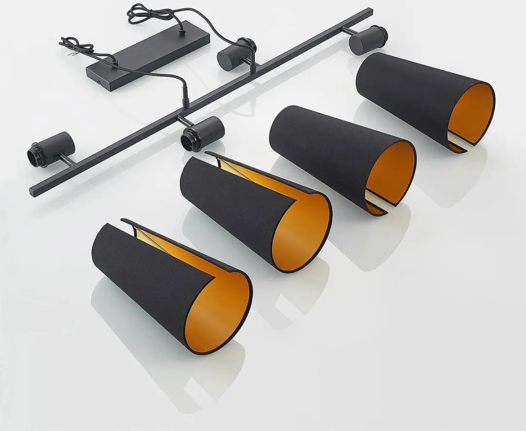 Lucande Hanglamp 4-Lichts E27 - Zwart/Goud