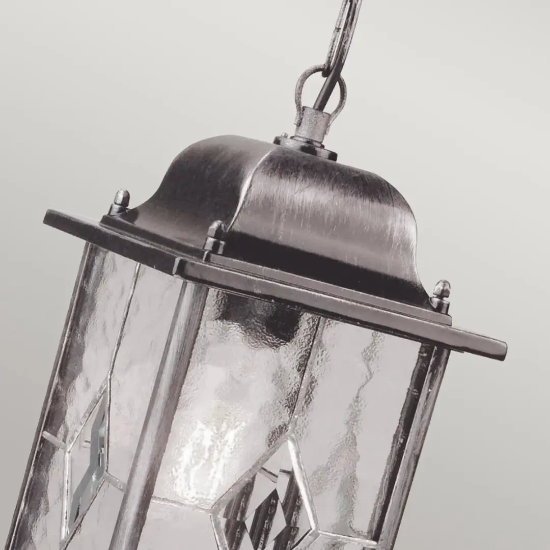 Elstead Wexford LED Buiten Hanglamp E27 60W - Dimbaar - Zwart/Zilver