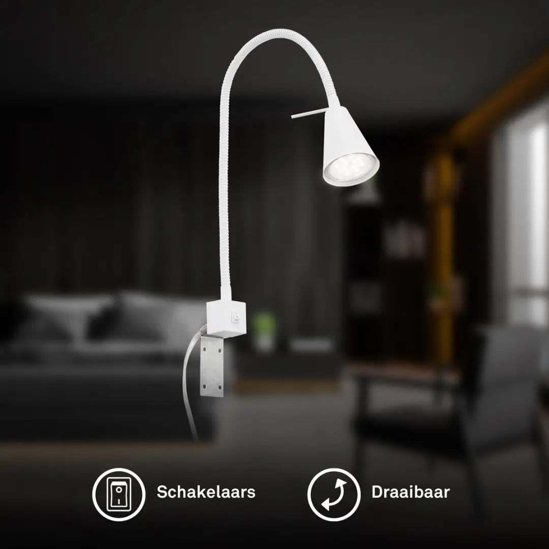 Briloner Tuso Wandlamp GU10 - 2x Warm Wit 3.000K - Wit