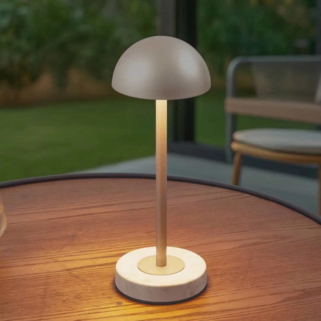 Lindby Terraslamp Metaal ABS - 1 Lichtpunt 10cm - Champagnegoud