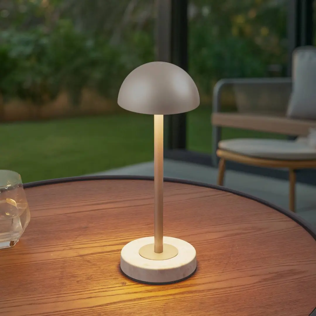 Lindby Terraslamp Metaal ABS - 1 Lichtpunt 10cm - Champagnegoud