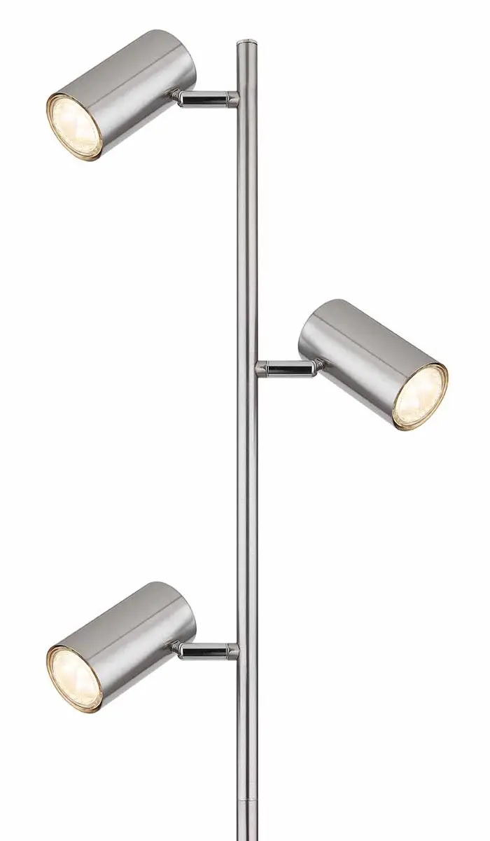 Globo Robby Vloerlamp - 3x GU10 - Nikkel
