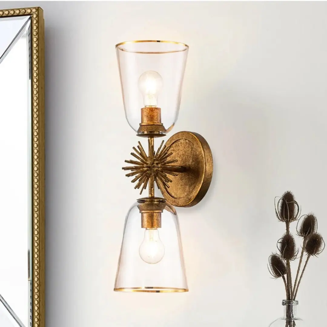 Elstead LED Wandlamp Staring 2x E27 - 40W - Goud