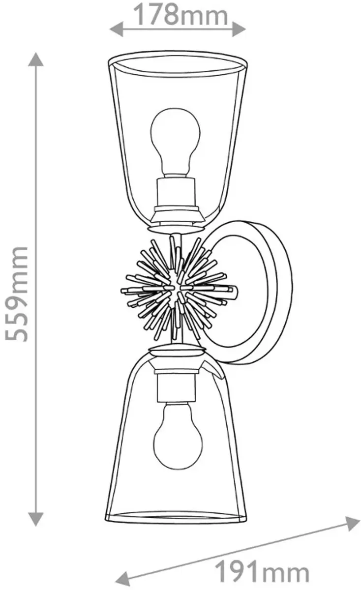 Elstead LED Wandlamp Staring 2x E27 - 40W - Goud