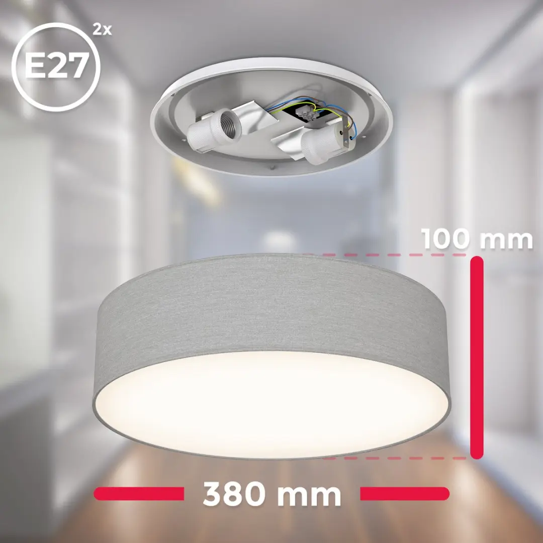Briloner Plafondlamp Ø38cm - 2 Lichtpunten - Taupe