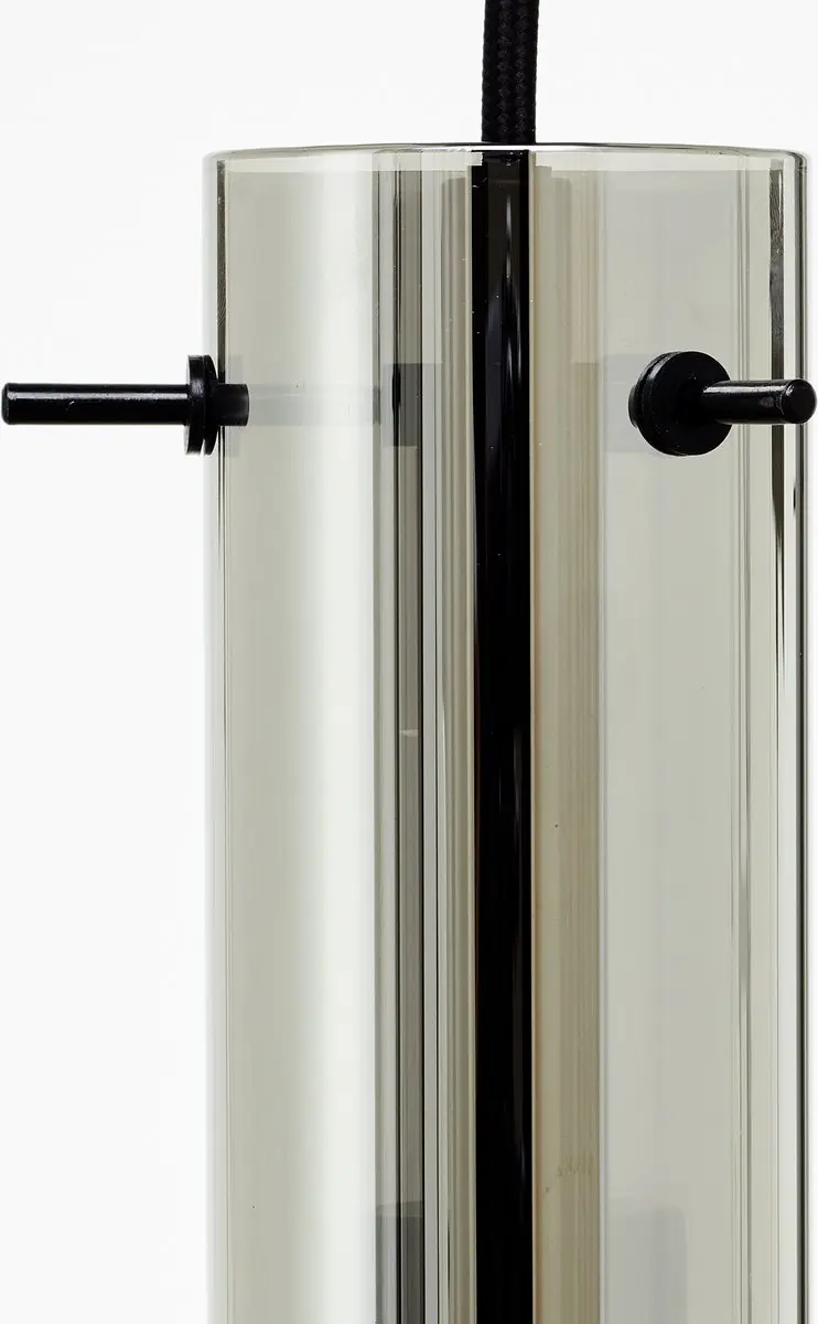 Brilliant Lamp Glasini Hanglamp 5x C35 E14 25W - Mat zwart/gerookt