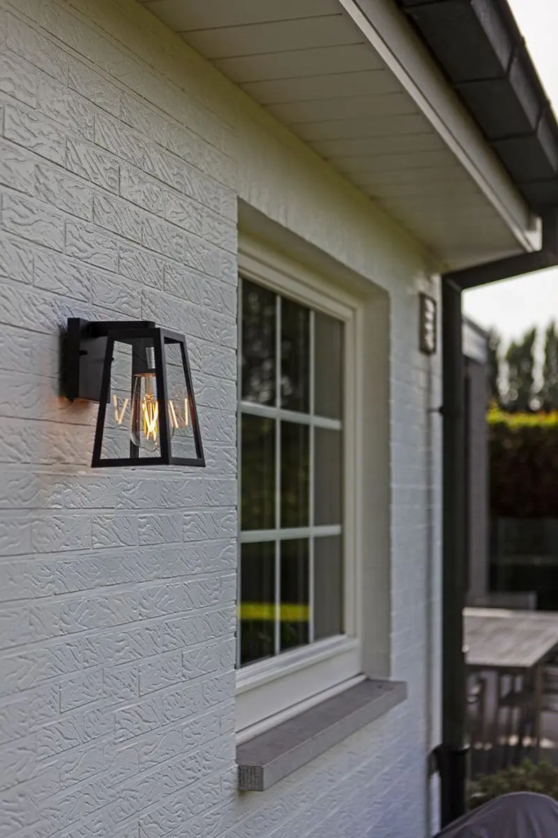 Lutec Fia Wandlamp E27 Mat Zwart - IP44 - afbeelding 6 van 6
