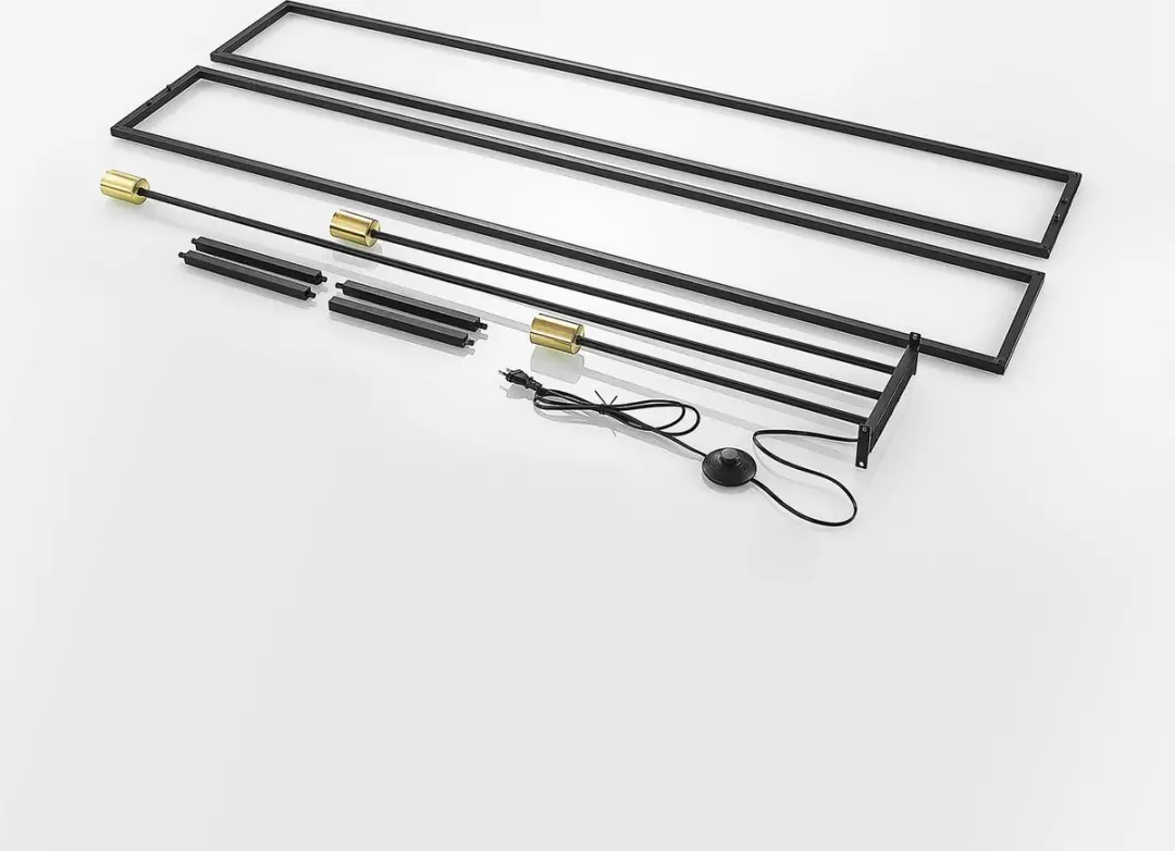 Lindby Vloerlamp 3-lichts - Zwart mat - 153 cm