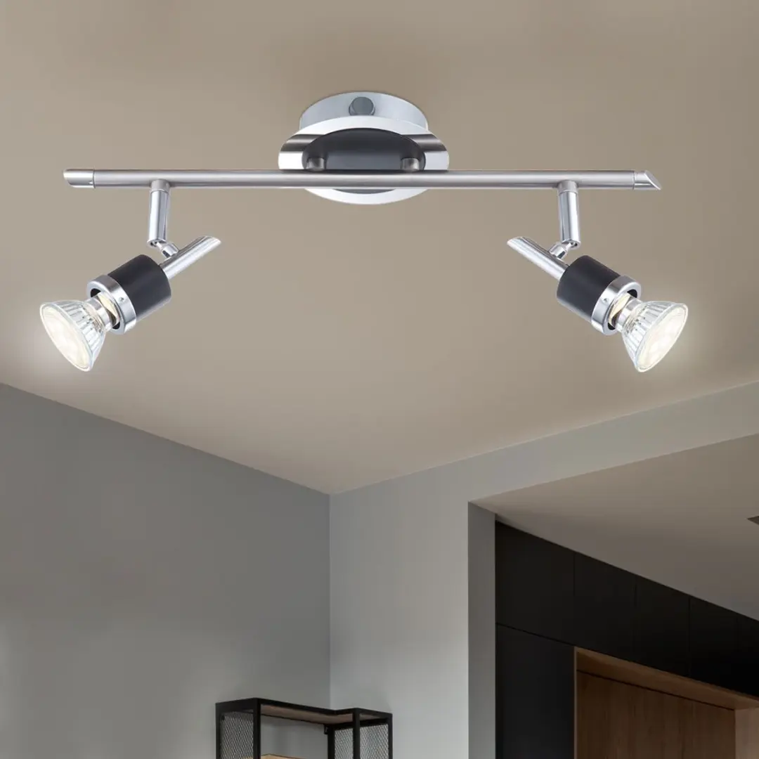 Globo Plafondlamp 2-lichts GU10 LED 48W 2300lm - Zilver