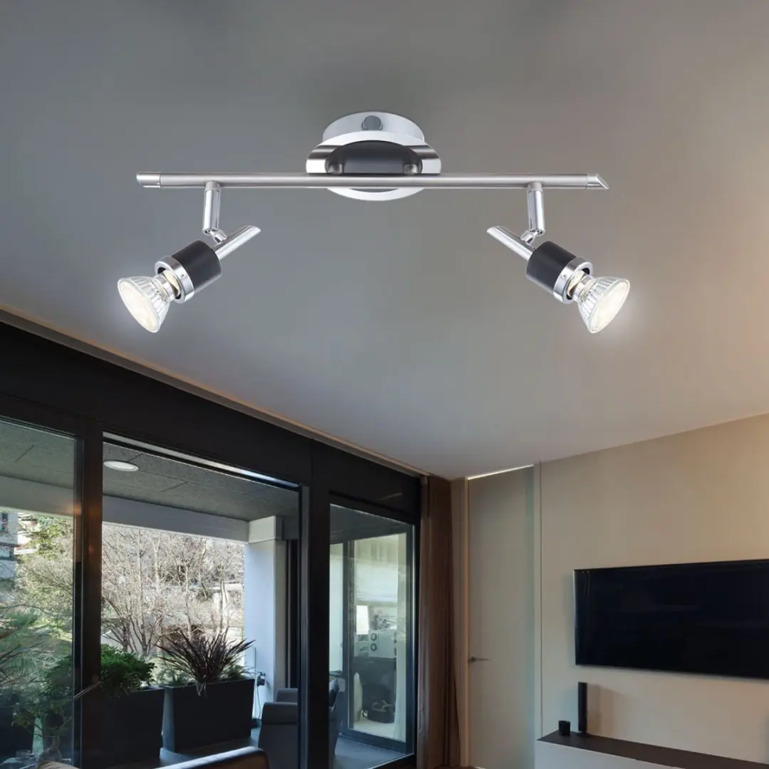 Globo Plafondlamp 2-lichts GU10 LED 48W 2300lm - Zilver
