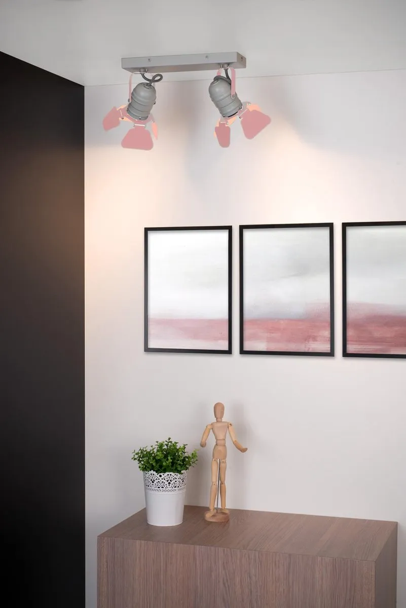Lucide PICTO Plafondspot Kinderkamer 2xGU10 - Roze